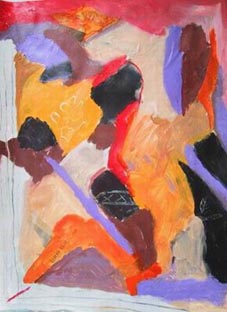 BLESSING, acrylic painting on paper