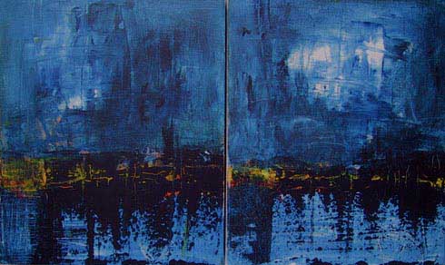 COME OVER FOR TEA, contemporary on canvas 