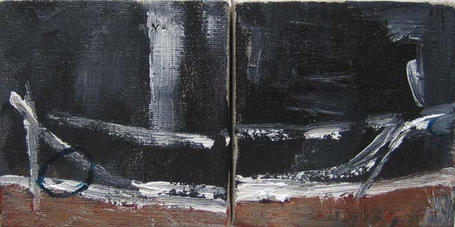 RIVER, contemporary on linen 